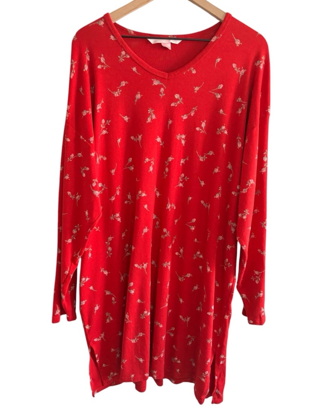 Victoria’s Secret Red Floral Sleep Shirt XL Cottagecore Coquette Y2K Loungewear